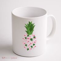 Flamingo Pineapple Cute Fun Summer Coffee Mug thumb 1