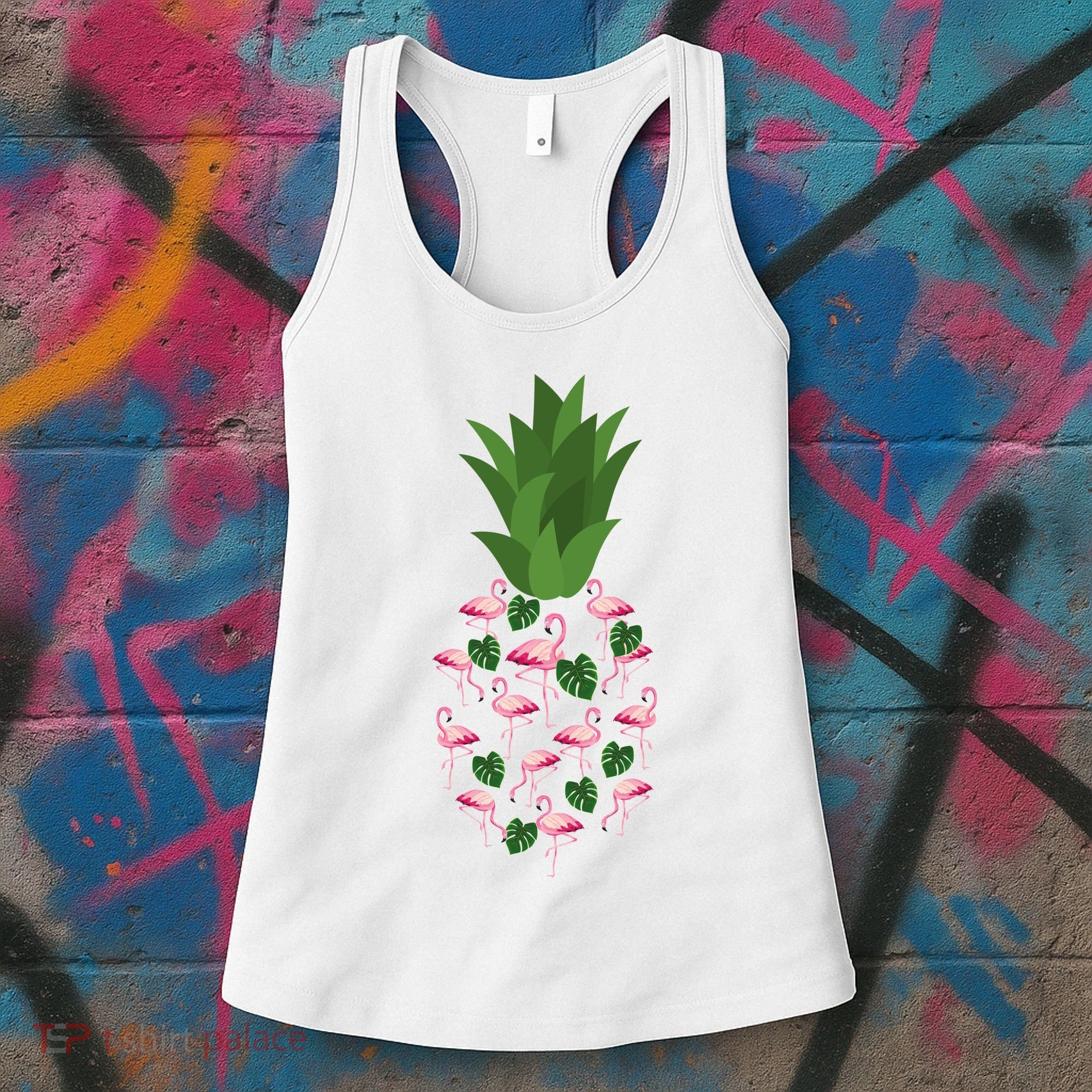 Flamingo Pineapple Cute Fun Summer Women's Tank Top