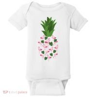 Flamingo Pineapple Cute Fun Summer Baby Bodysuit thumb 0