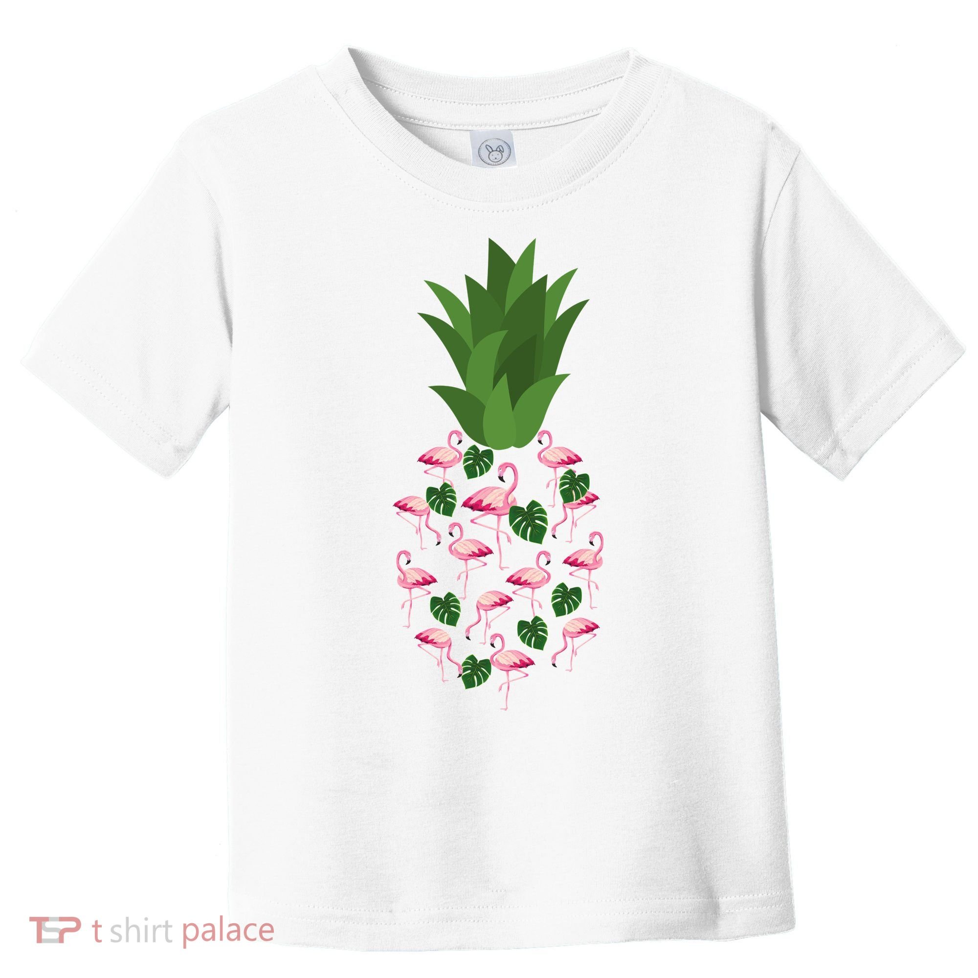 Flamingo Pineapple Cute Fun Summer Toddler T-Shirt