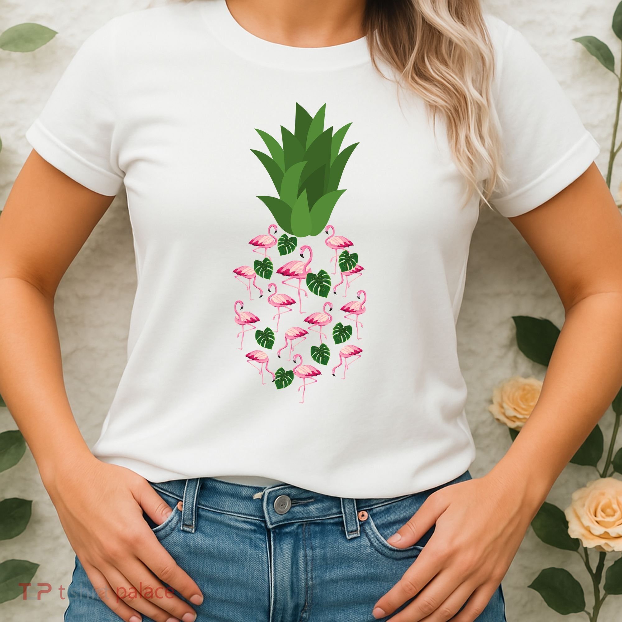 Flamingo Pineapple Cute Fun Summer Women's T-Shirt
