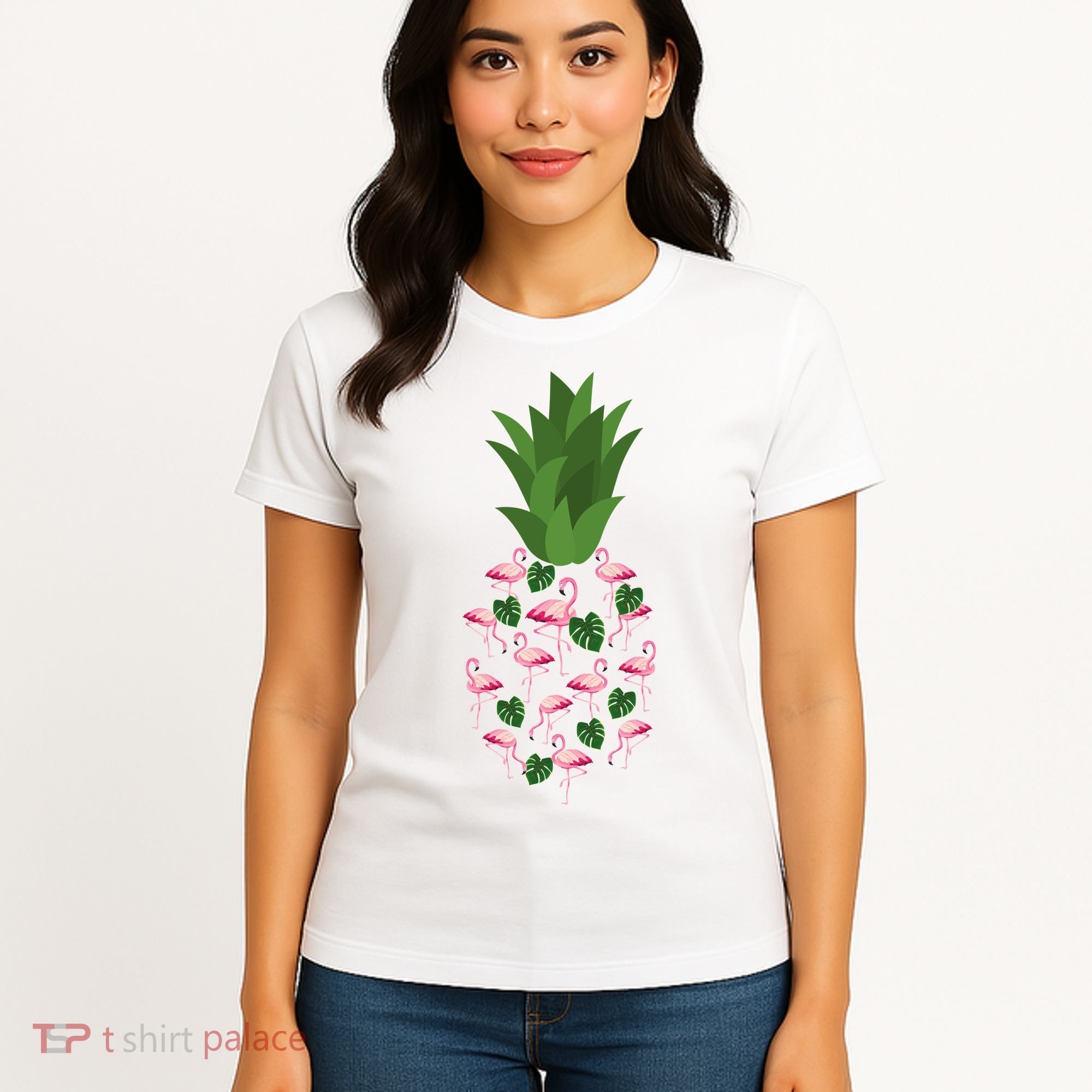 Flamingo Pineapple Cute Fun Summer Women's T-Shirt
