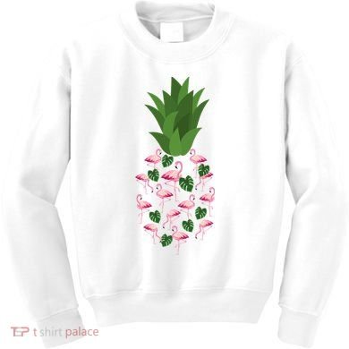 Flamingo Pineapple Cute Fun Summer Kids Sweatshirt
