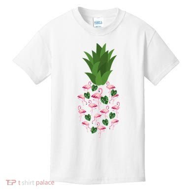 Flamingo Pineapple Cute Fun Summer Kids T-Shirt