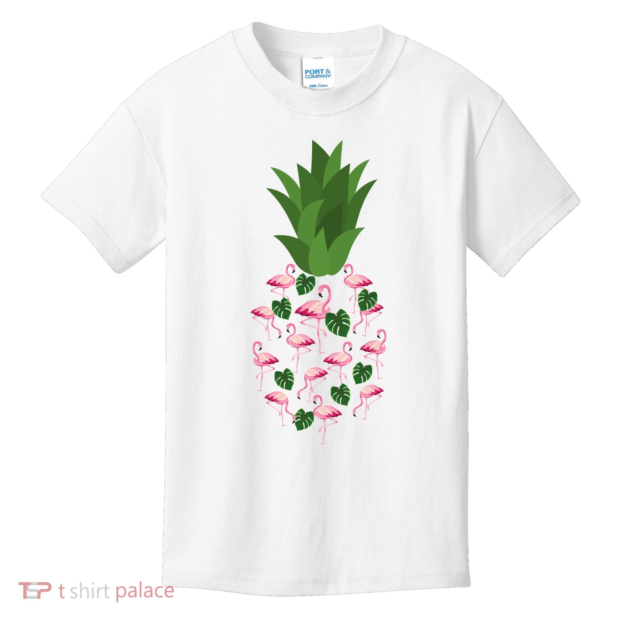 Flamingo Pineapple Cute Fun Summer Kids T-Shirt