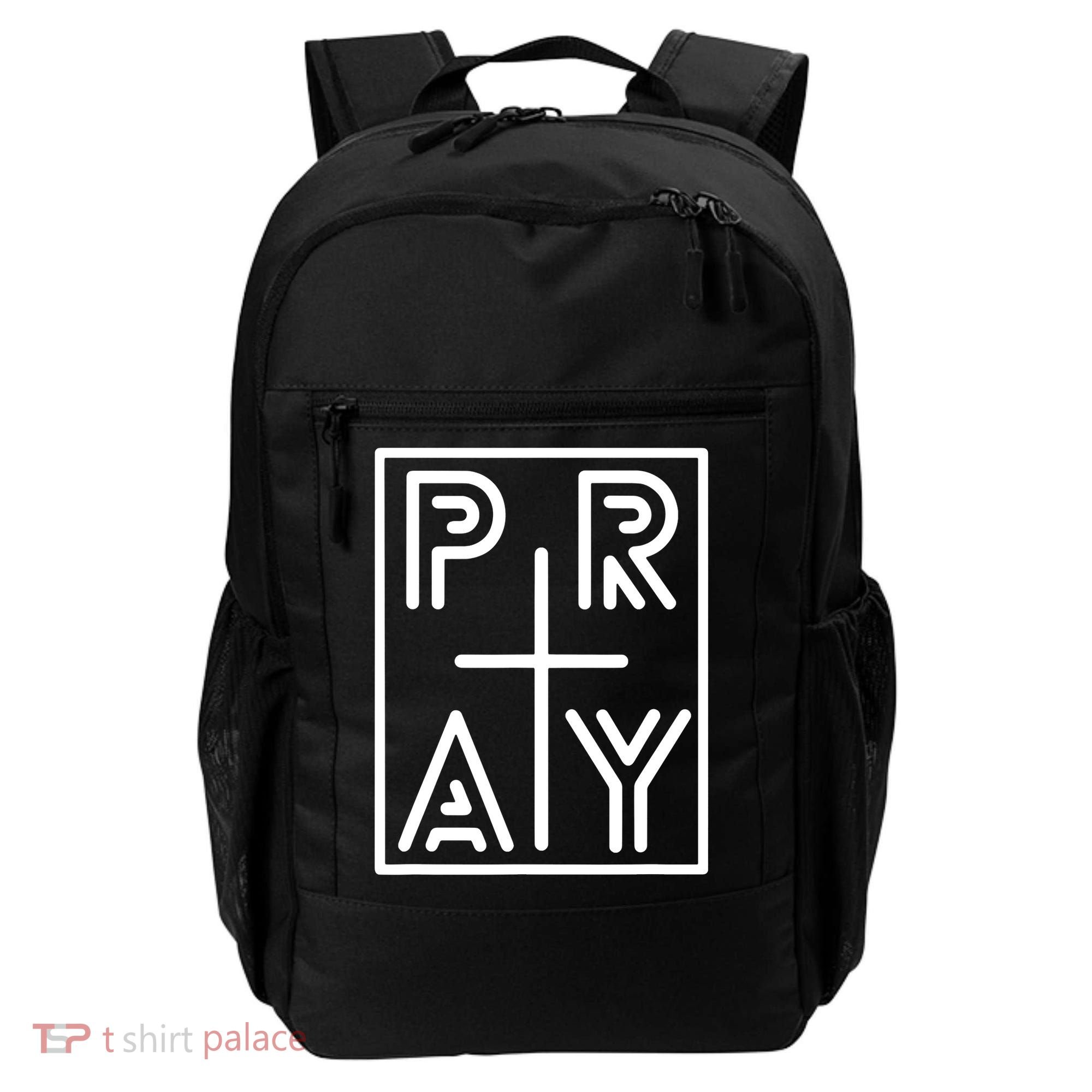 Funny Pray Christian Cross Religious Faith Jesus Lover Backpack