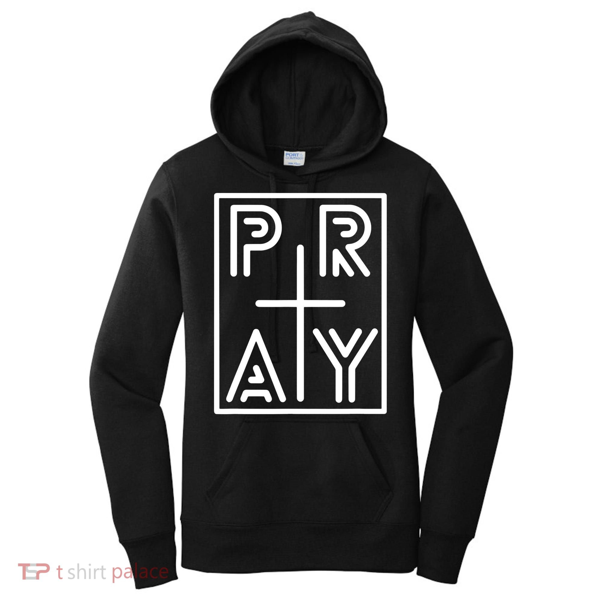 Funny Pray Christian Cross Religious Faith Jesus Lover Women's Hoodie