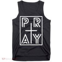 Funny Pray Christian Cross Religious Faith Jesus Lover Tank Top thumb 0