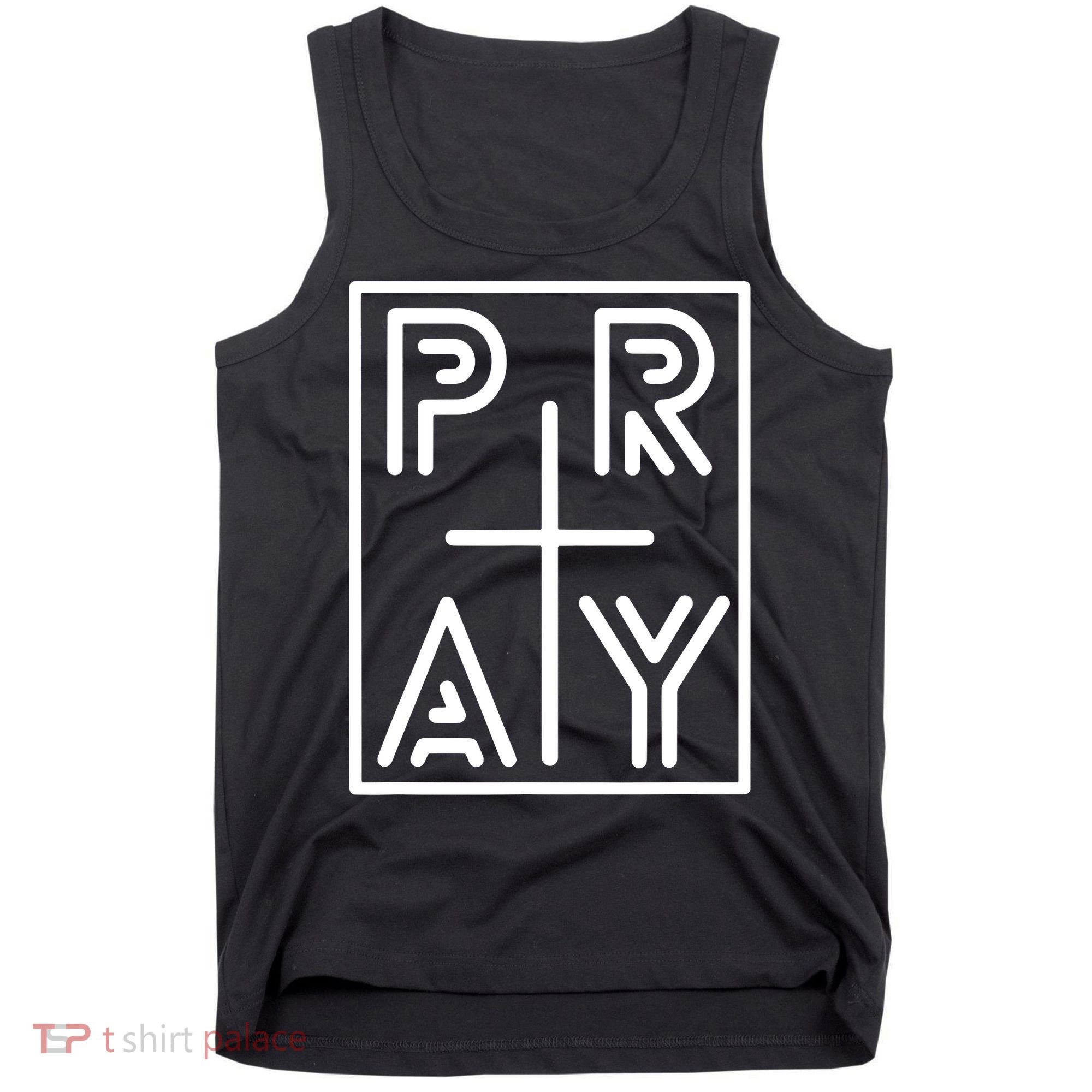 Funny Pray Christian Cross Religious Faith Jesus Lover Tank Top