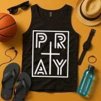 Funny Pray Christian Cross Religious Faith Jesus Lover Tank Top thumb 4