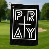 Funny Pray Christian Cross Religious Faith Jesus Lover Golf Towel thumb 1