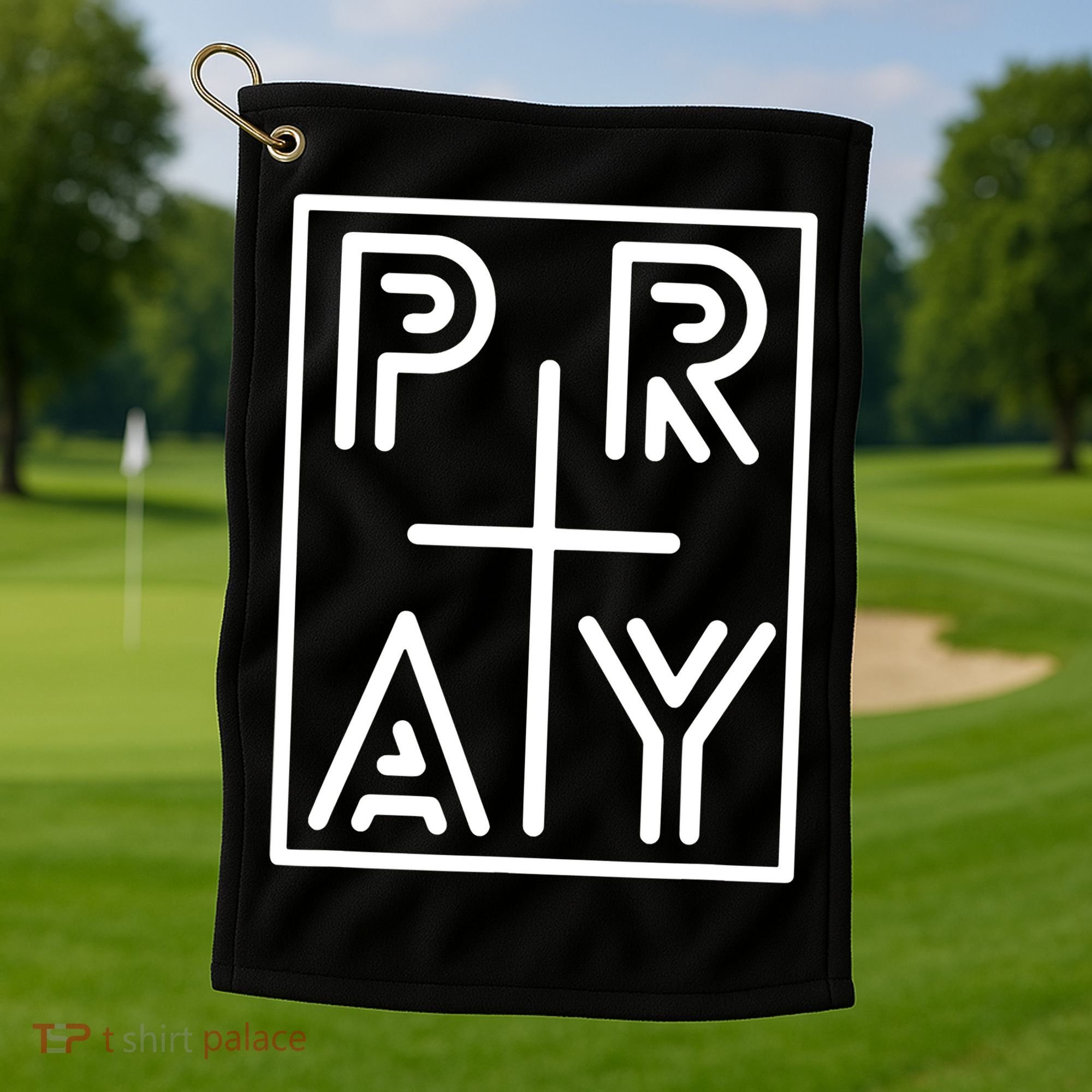 Funny Pray Christian Cross Religious Faith Jesus Lover Golf Towel