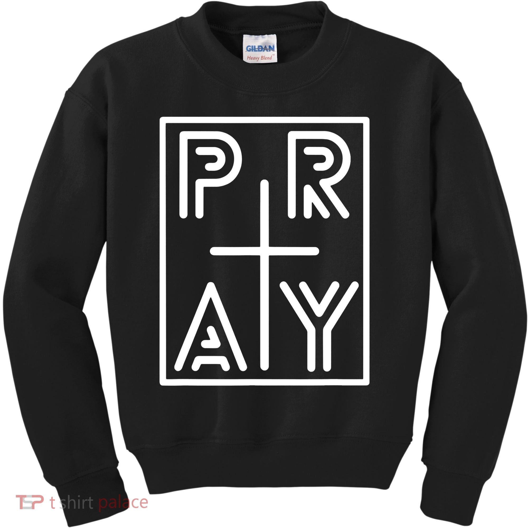 Funny Pray Christian Cross Religious Faith Jesus Lover Kids Sweatshirt