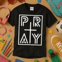 Funny Pray Christian Cross Religious Faith Jesus Lover Kids T-Shirt thumb 3