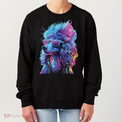 Funny Poodle Colorful Poodle Wearing Sunglasses Women's Sweatshirt