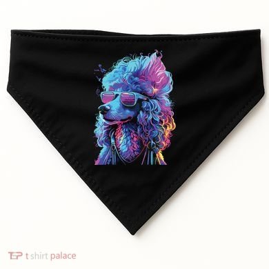 Funny Poodle Colorful Poodle Wearing Sunglasses USA-Made Doggie Bandana