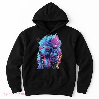 Funny Poodle Colorful Poodle Wearing Sunglasses Hoodie