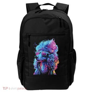 Funny Poodle Colorful Poodle Wearing Sunglasses Backpack