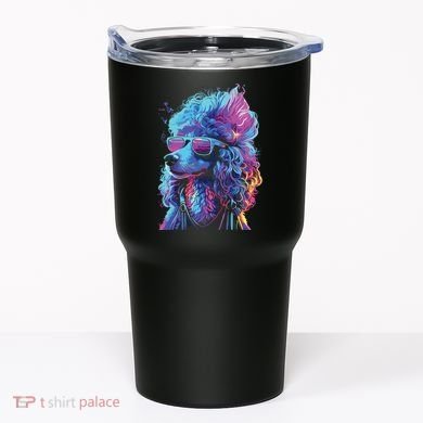 Funny Poodle Colorful Poodle Wearing Sunglasses Tumbler