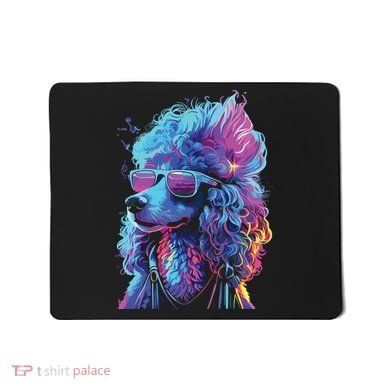 Funny Poodle Colorful Poodle Wearing Sunglasses Mousepad