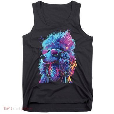 Funny Poodle Colorful Poodle Wearing Sunglasses Tank Top