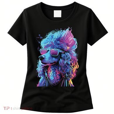 Funny Poodle Colorful Poodle Wearing Sunglasses Women's T-Shirt