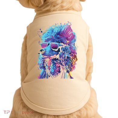 Funny Poodle Colorful Poodle Wearing Sunglasses Doggie Tank