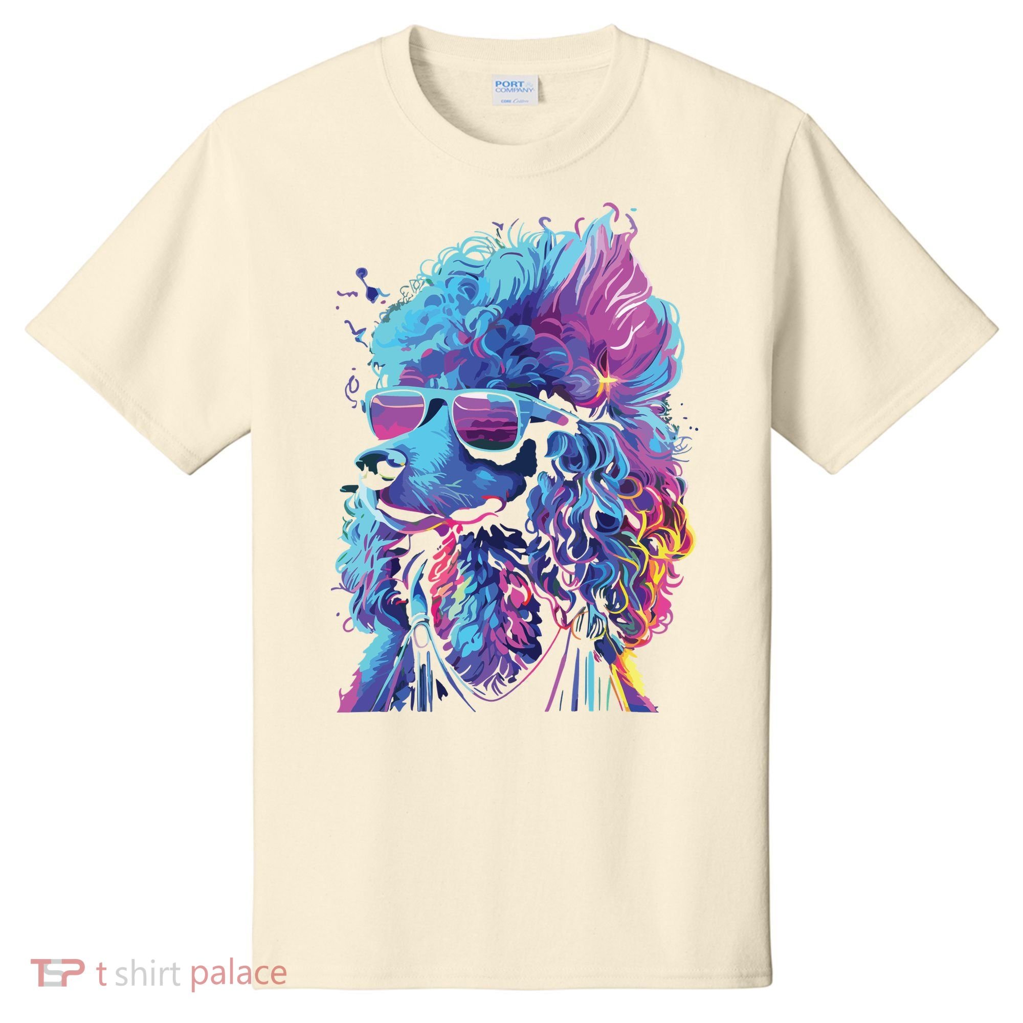 Funny Poodle Colorful Poodle Wearing Sunglasses T-Shirt