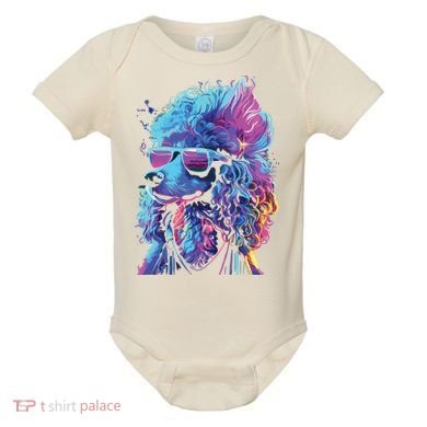 Funny Poodle Colorful Poodle Wearing Sunglasses Baby Bodysuit