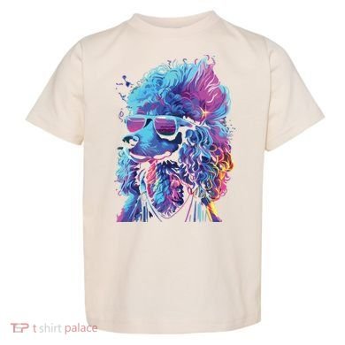 Funny Poodle Colorful Poodle Wearing Sunglasses Toddler T-Shirt