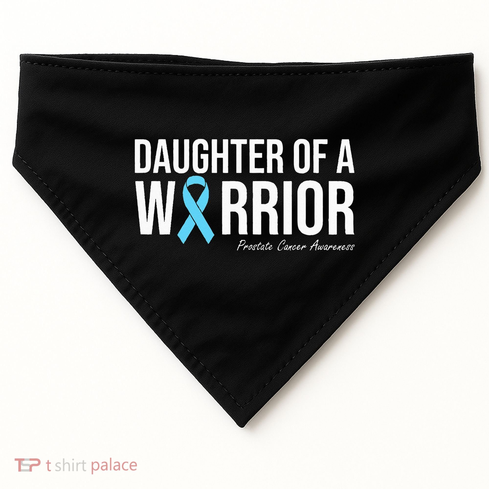 Family Prostate Cancer Awareness Light Blue Daughter Warrior USA-Made Doggie Bandana