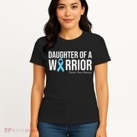 Family Prostate Cancer Awareness Light Blue Daughter Warrior Women's T-Shirt thumb 4