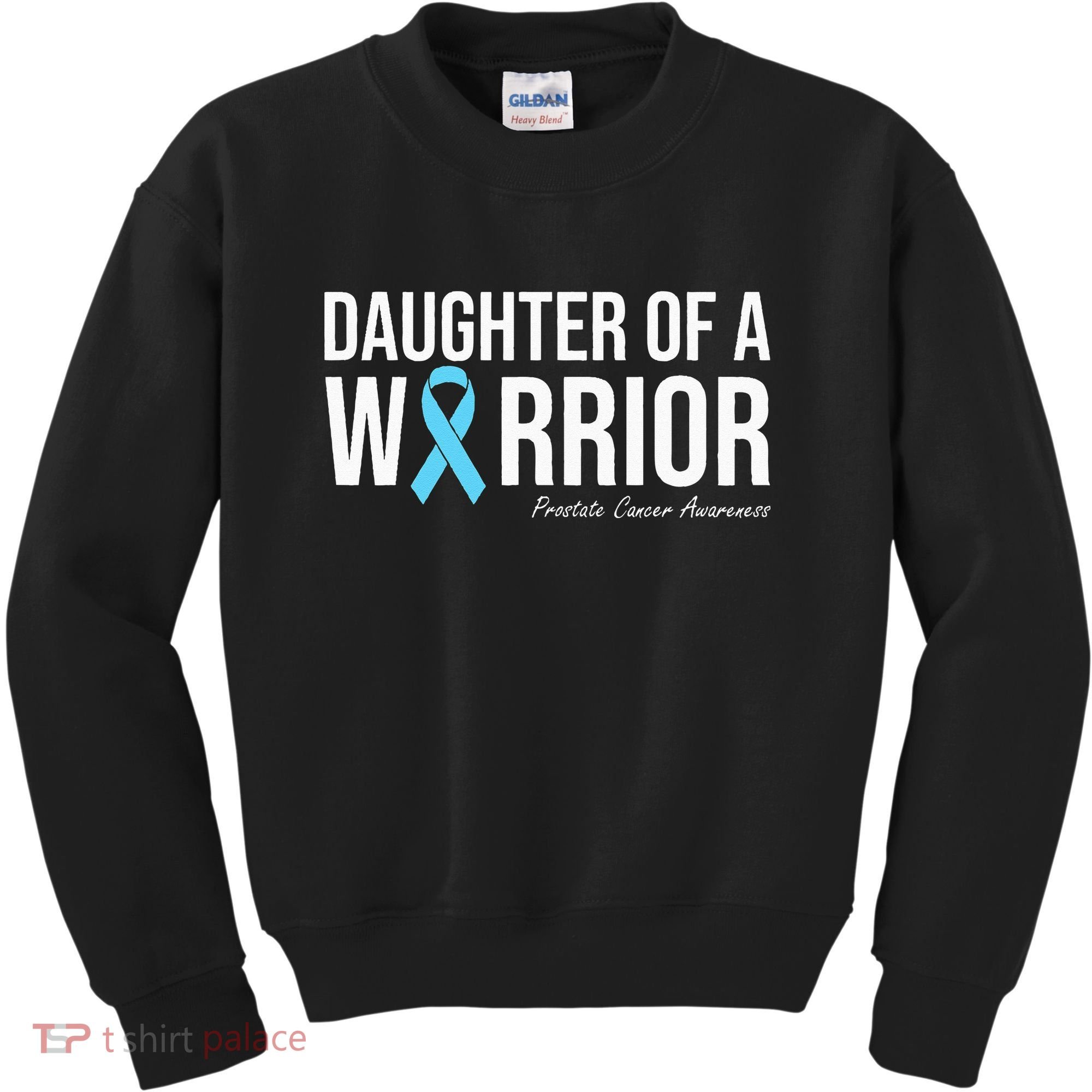 Family Prostate Cancer Awareness Light Blue Daughter Warrior Kids Sweatshirt