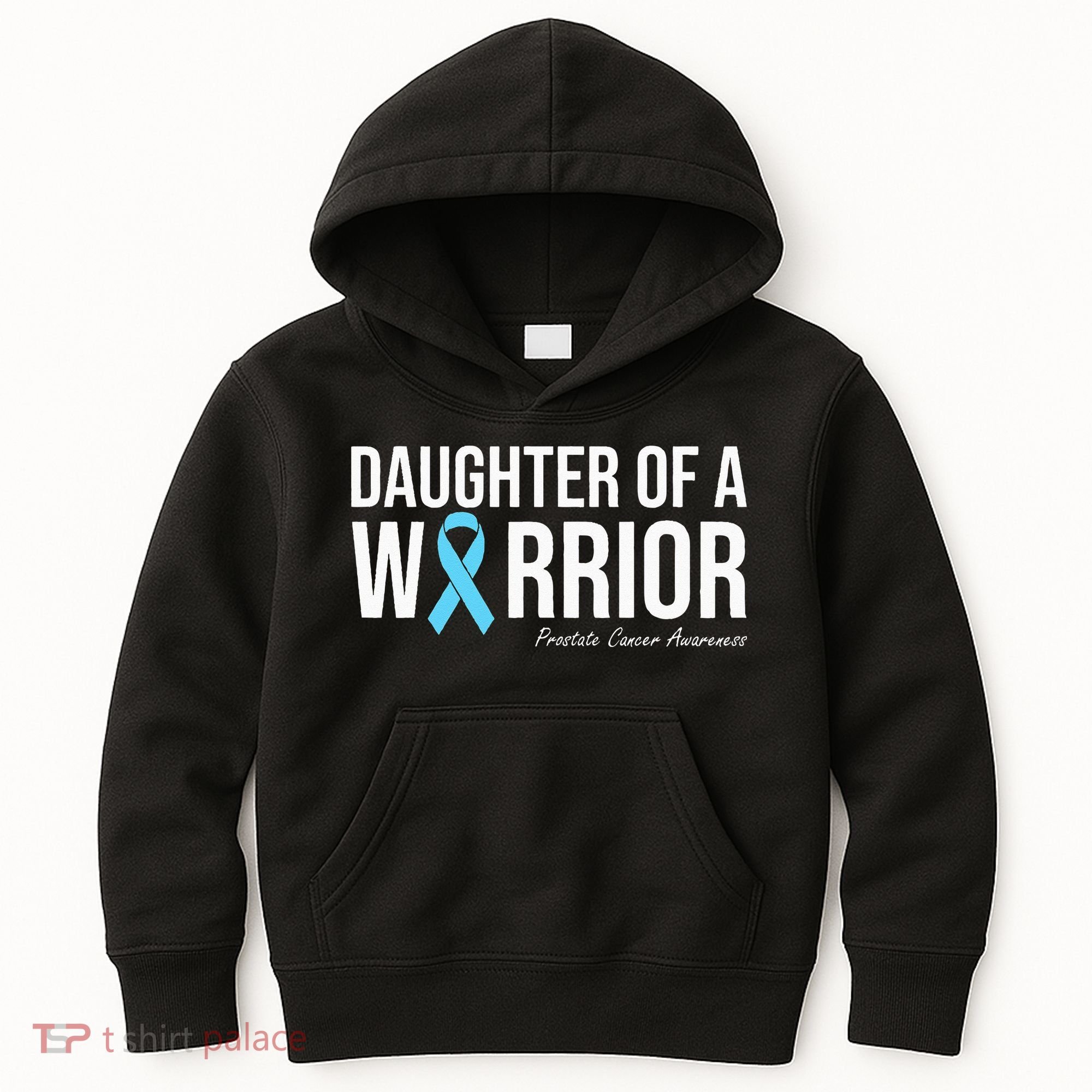 Family Prostate Cancer Awareness Light Blue Daughter Warrior Kids Hoodie