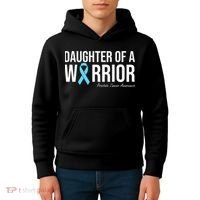 Family Prostate Cancer Awareness Light Blue Daughter Warrior Kids Hoodie thumb 4