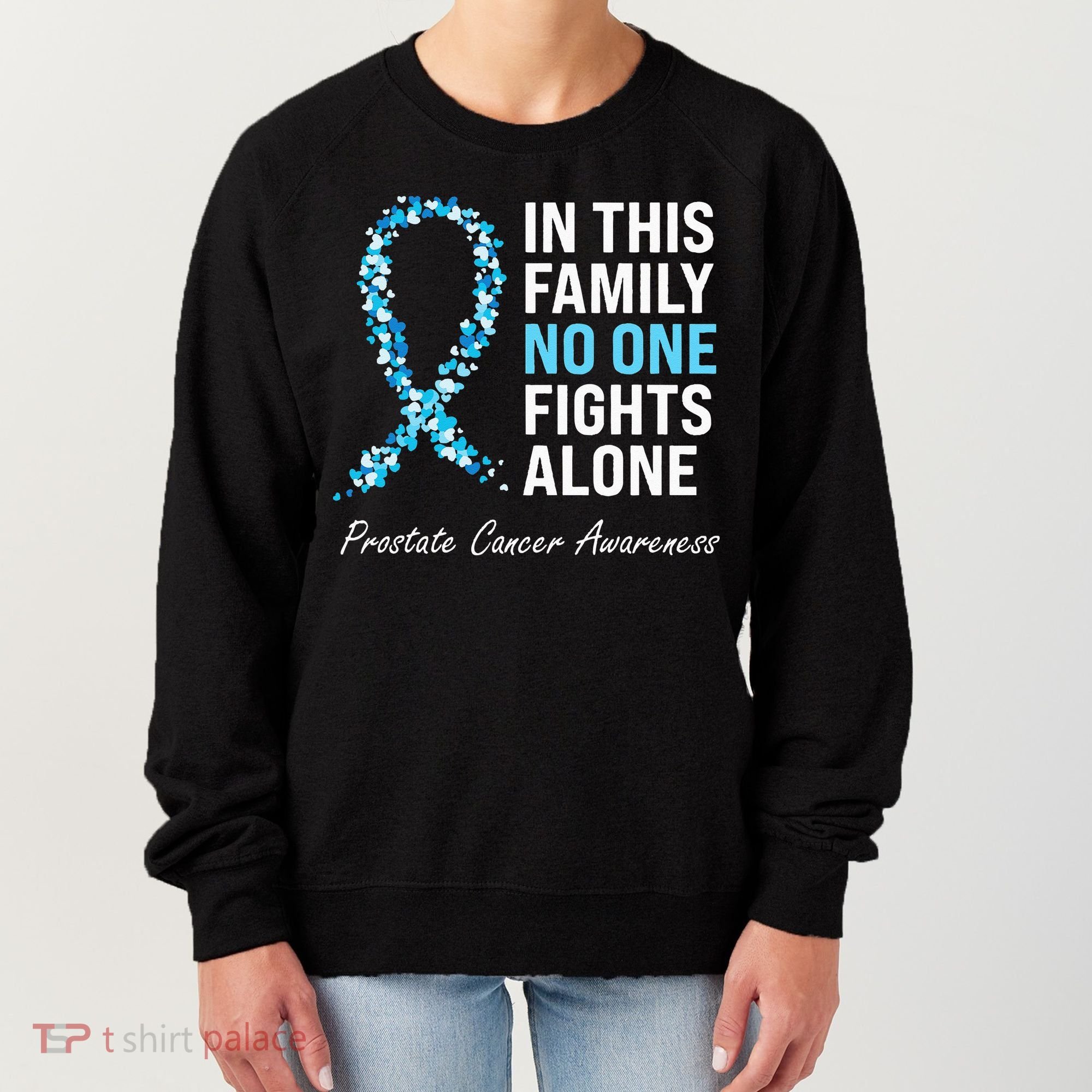 Family Prostate Cancer Awareness Light Blue Ribbon Survivor Women's Sweatshirt
