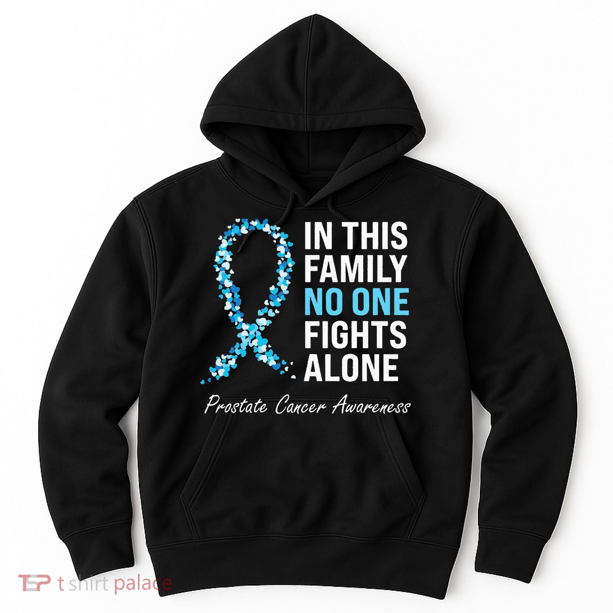 Family Prostate Cancer Awareness Light Blue Ribbon Survivor Hoodie