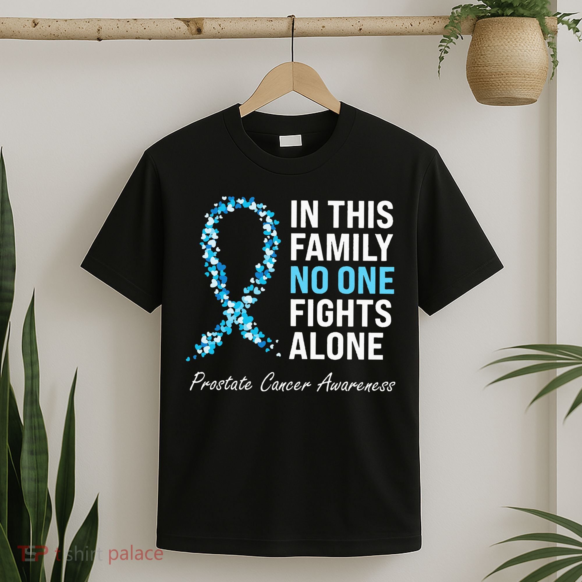 Family Prostate Cancer Awareness Light Blue Ribbon Survivor T-Shirt