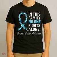 Family Prostate Cancer Awareness Light Blue Ribbon Survivor T-Shirt thumb 3