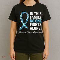 Family Prostate Cancer Awareness Light Blue Ribbon Survivor T-Shirt thumb 4