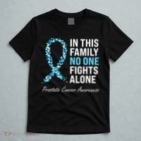 Family Prostate Cancer Awareness Light Blue Ribbon Survivor T-Shirt thumb 5