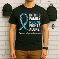 Family Prostate Cancer Awareness Light Blue Ribbon Survivor T-Shirt thumb 6