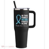 Family Prostate Cancer Awareness Light Blue Ribbon Survivor 40oz Vacuum Insulated Stainless Steel Travel Tumbler thumb 0