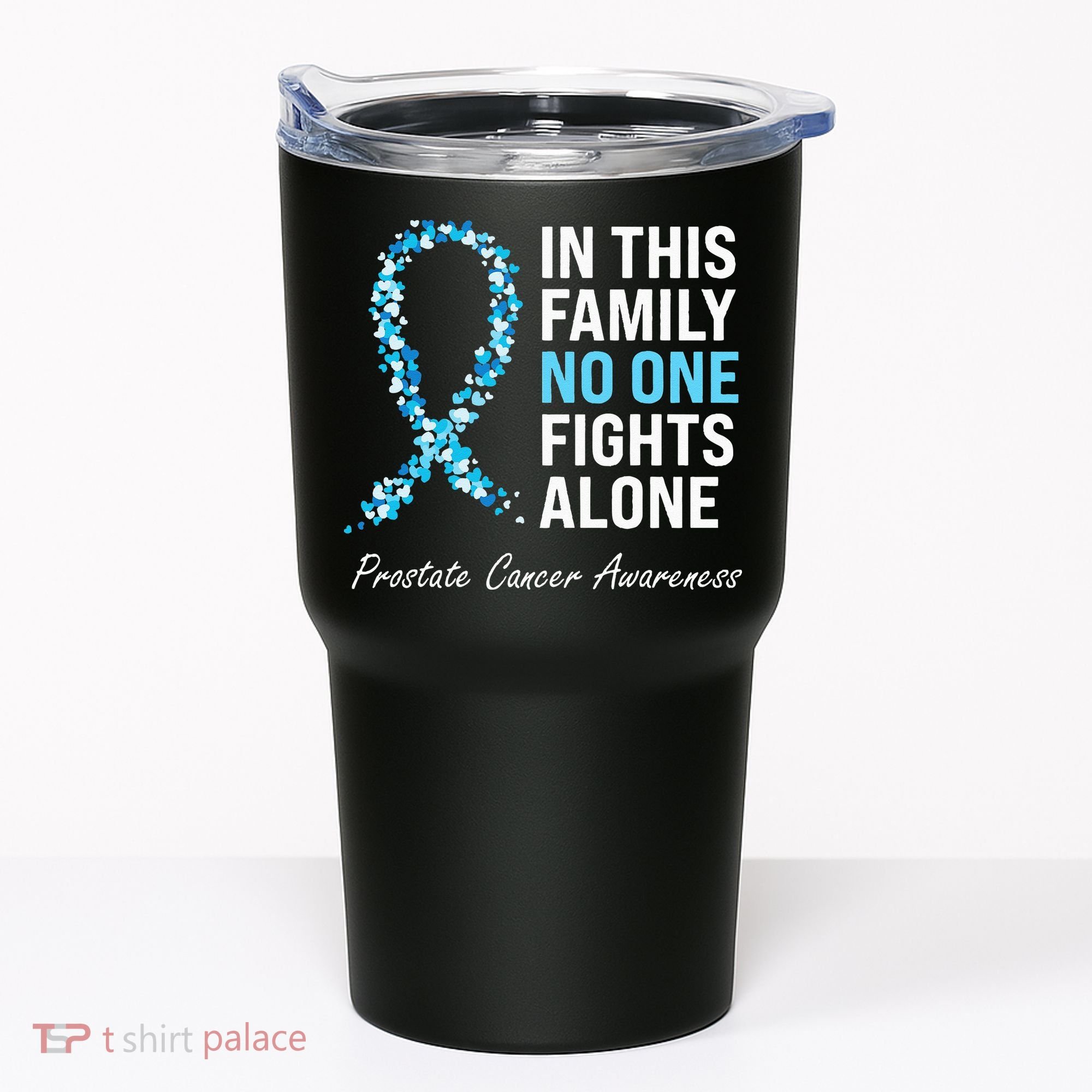Family Prostate Cancer Awareness Light Blue Ribbon Survivor Tumbler