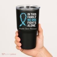 Family Prostate Cancer Awareness Light Blue Ribbon Survivor Tumbler thumb 2