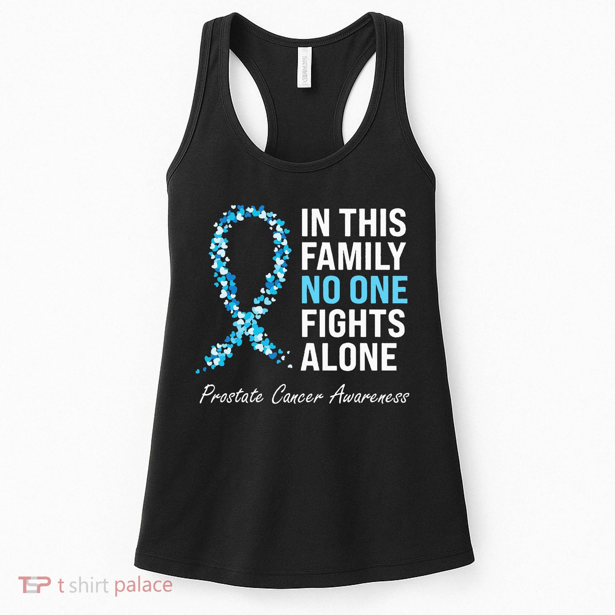 Family Prostate Cancer Awareness Light Blue Ribbon Survivor Women's Tank Top