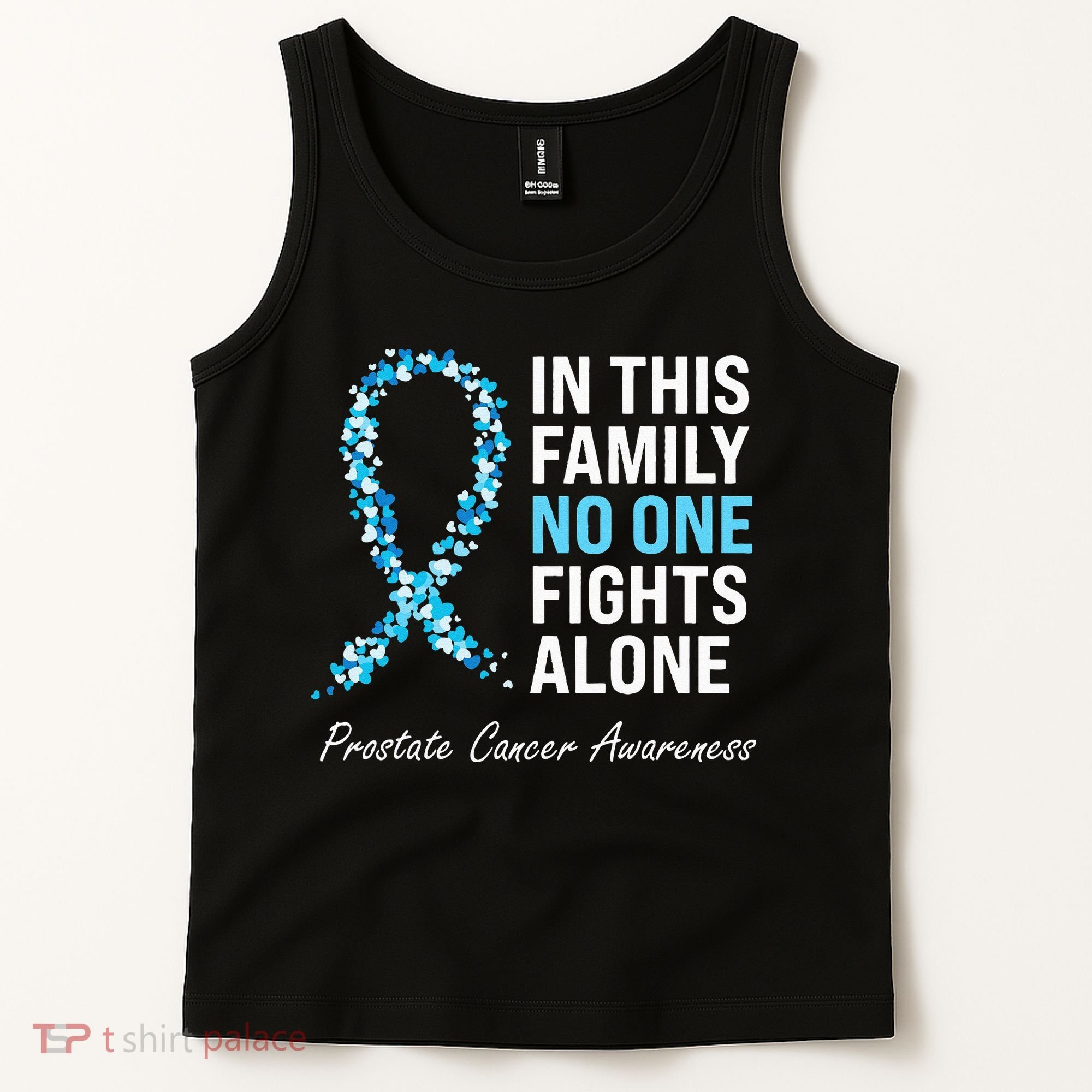 Family Prostate Cancer Awareness Light Blue Ribbon Survivor Tank Top