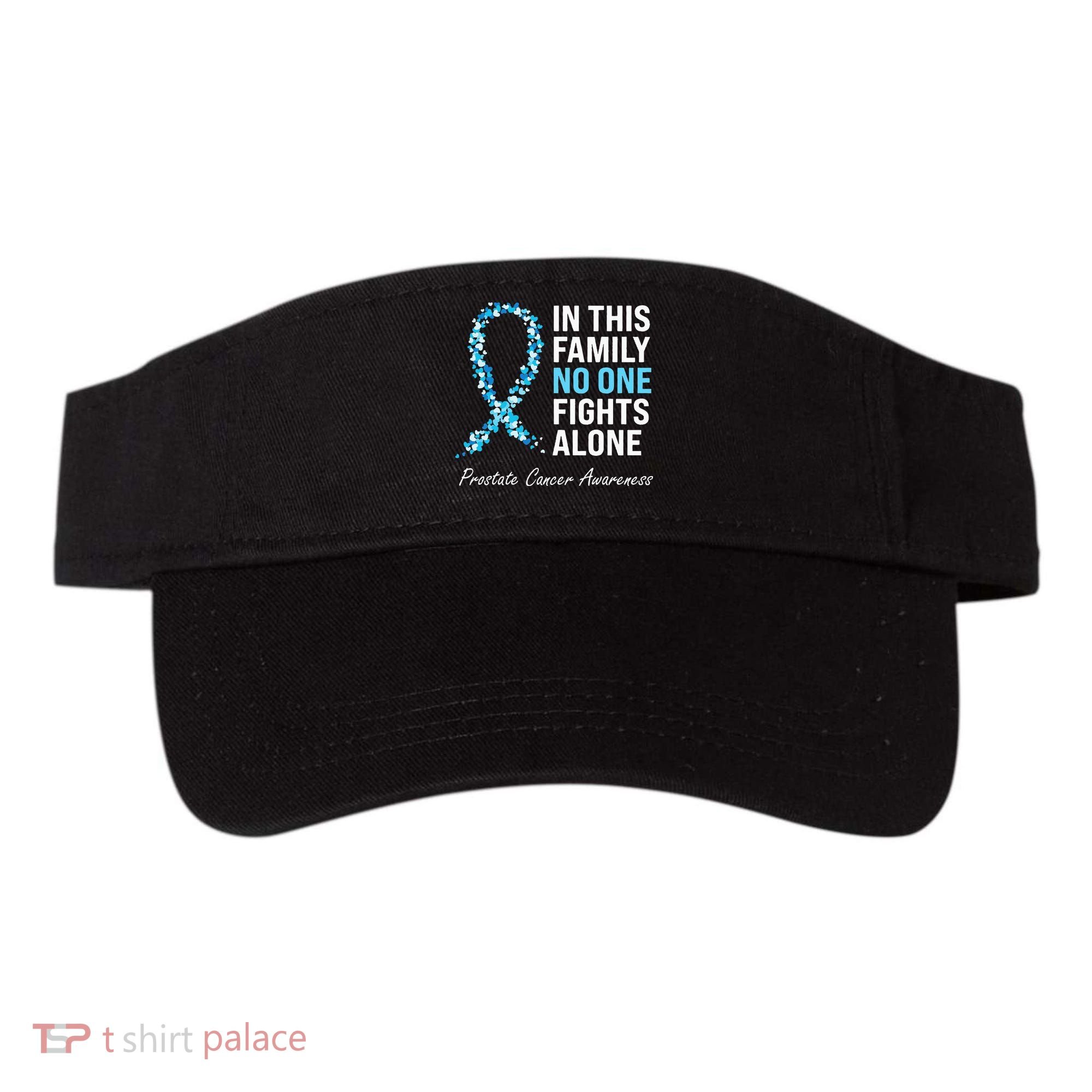 Family Prostate Cancer Awareness Light Blue Ribbon Survivor Visor