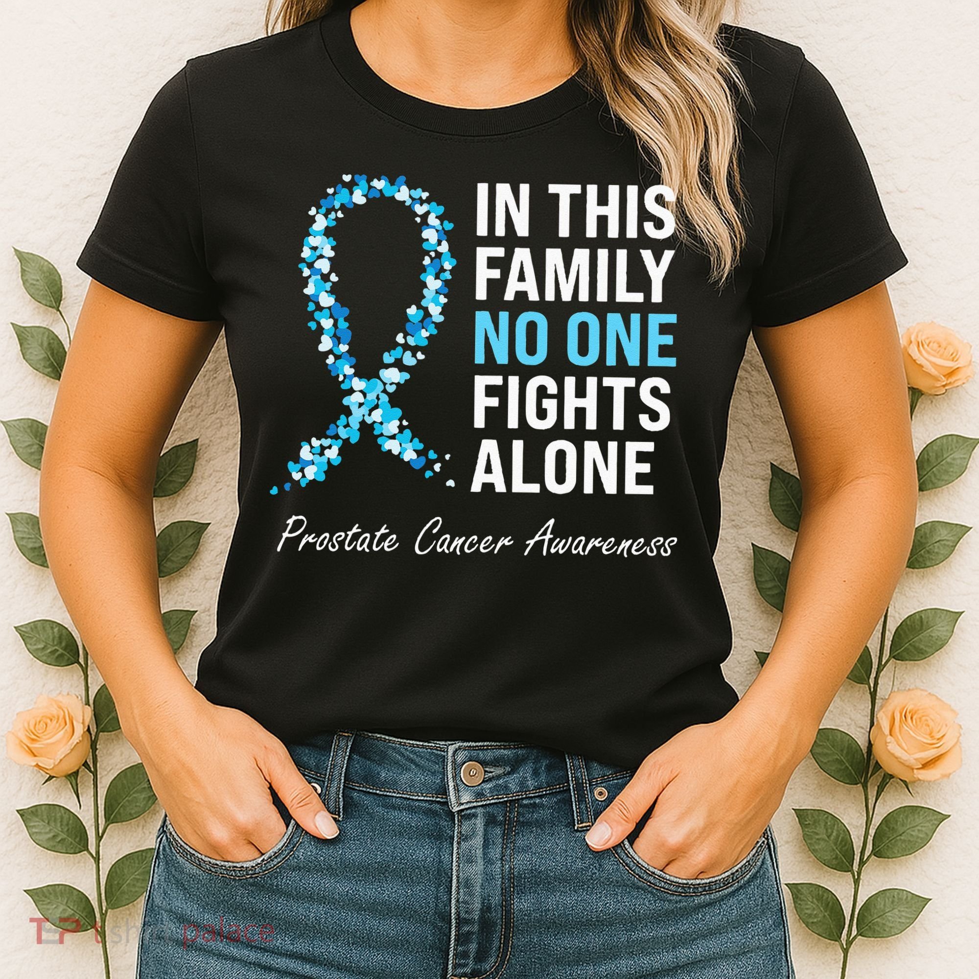 Family Prostate Cancer Awareness Light Blue Ribbon Survivor Women's T-Shirt