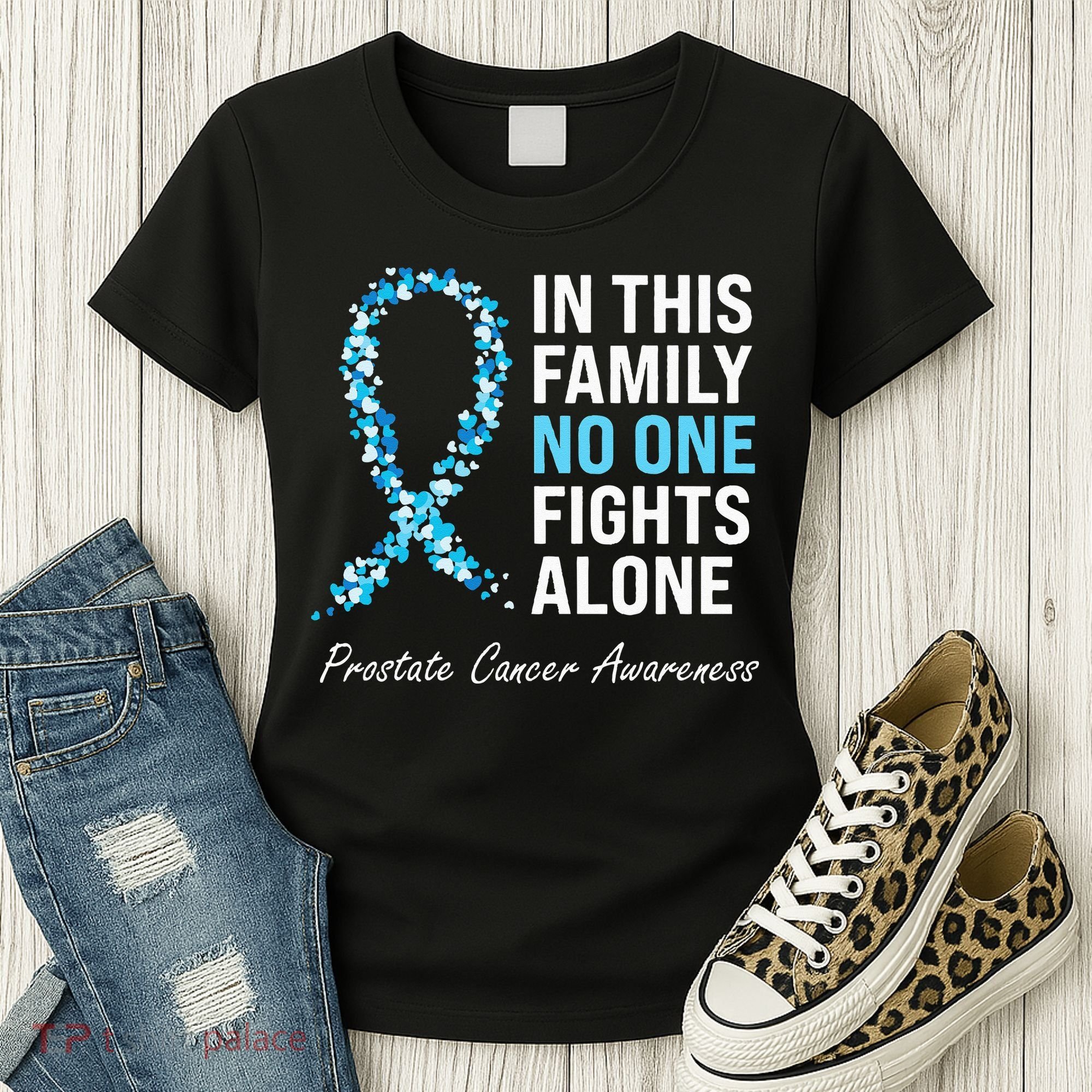 Family Prostate Cancer Awareness Light Blue Ribbon Survivor Women's T-Shirt